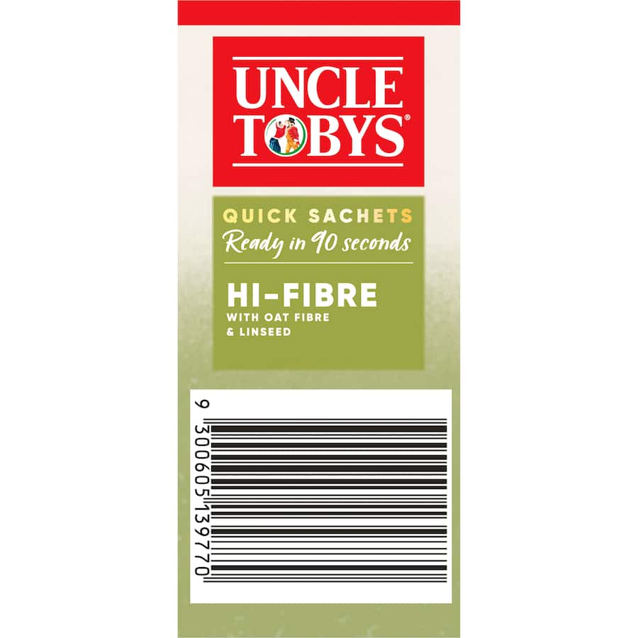 Uncle Tobys Oats Hi Fibre 8pack