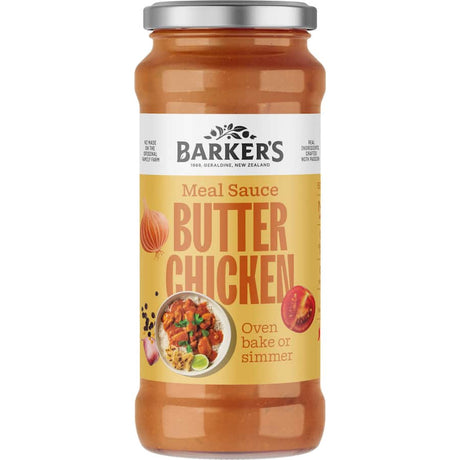 Barkers Recipe Base Butter Chicken Sauce, a flavorful blend for easy, authentic butter chicken at home.