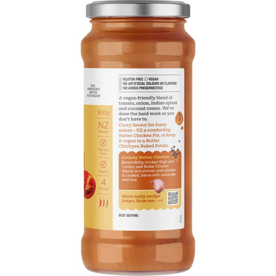 Barkers Recipe Base Butter Chicken Sauce for easy, authentic butter chicken with quality spices and no artificial additives.