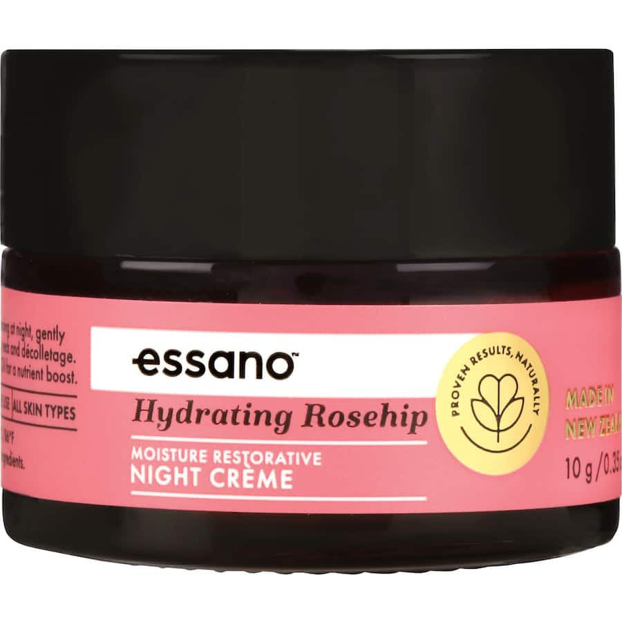 Luxurious Essano skincare pack featuring hydrating rosehip oil for radiant, nourished skin. Ideal for all skin types.