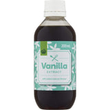 Woolworths Vanilla Extract bottle, 200ml, showcasing premium vanilla flavor for enhancing baked goods.