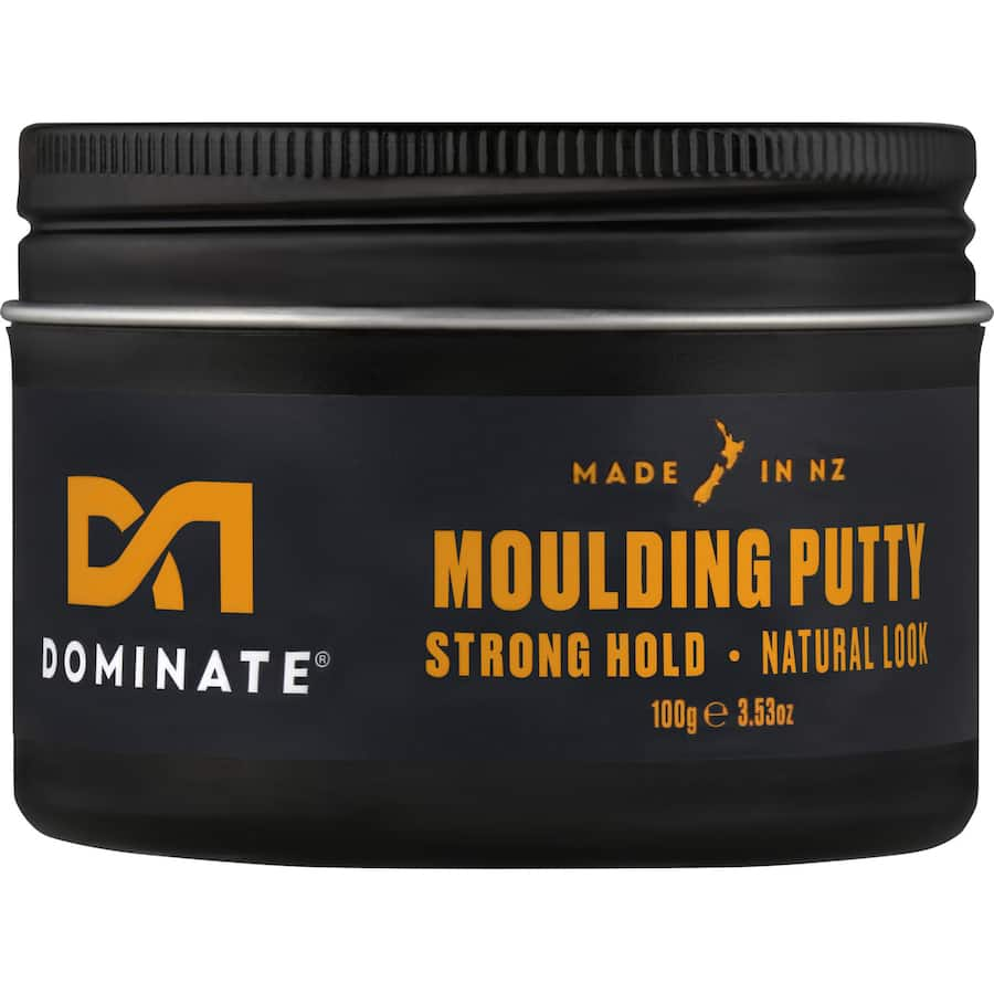 Dominate Hair Product Moulding Putty, a cruelty-free styling solution for strong, flexible hold and medium-shine finish for all hair types.