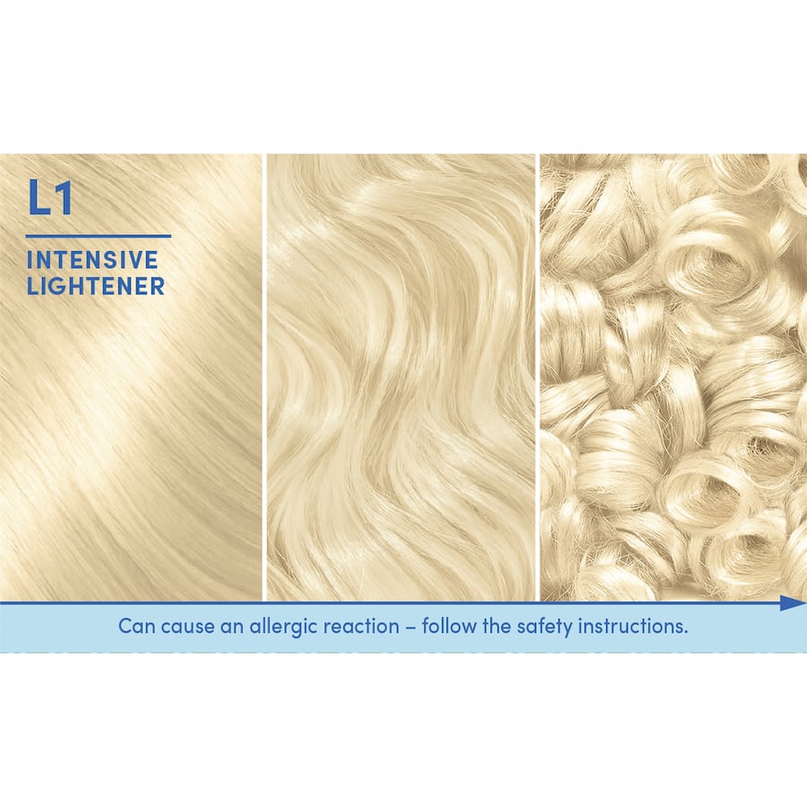 Schwarzkopf Nordic Blonde Hair Colour L1 Lightener for up to 7 levels of lift, reduces breakage and offers anti-yellow care.