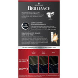 Schwarzkopf Brilliance Hair Colour 91 Blue Black in a tube, offering vibrant color, shine, and 10 weeks of grey coverage.