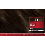 Schwarzkopf Brilliance Hair Colour 46 Coffee Brown tube, offering rich brown hue with shine, grey coverage, and nourishing treatment.