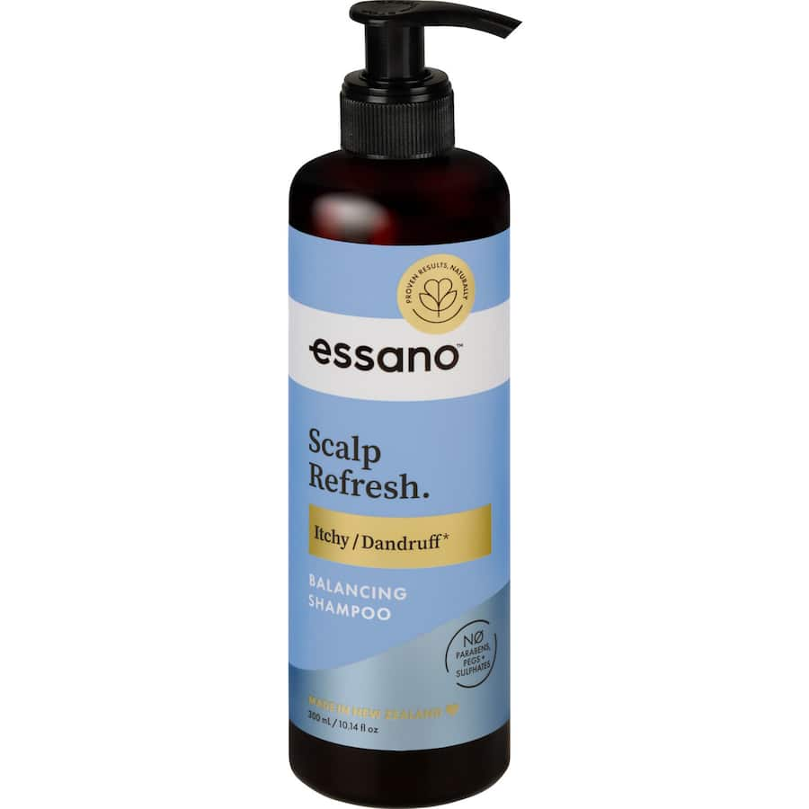 Essano Shampoo Scalp Refresh: Gentle dandruff-fighting formula with natural extracts for a soothing, minty fresh scalp.