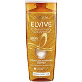 L'Oreal Paris Elvive Shampoo with coconut oil nourishes and hydrates dry hair, leaving it soft, shiny, and fragrant.