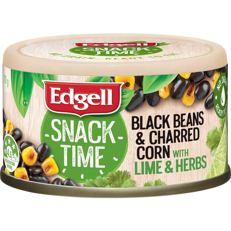 Edgell Snack Time combines black beans and charred corn with lime & herbs for a nutritious, plant-based snack.