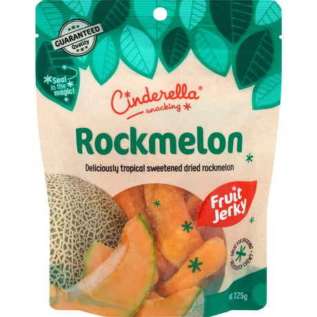 Cinderella Dried Rockmelon, a chewy tropical snack bursting with flavor, perfect for on-the-go or lunchbox treat.