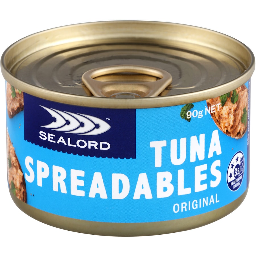 Sealord Spreadables Tuna Spread Original in a container, a creamy blend for sandwiches, toast, and crackers, full of flavor and protein.