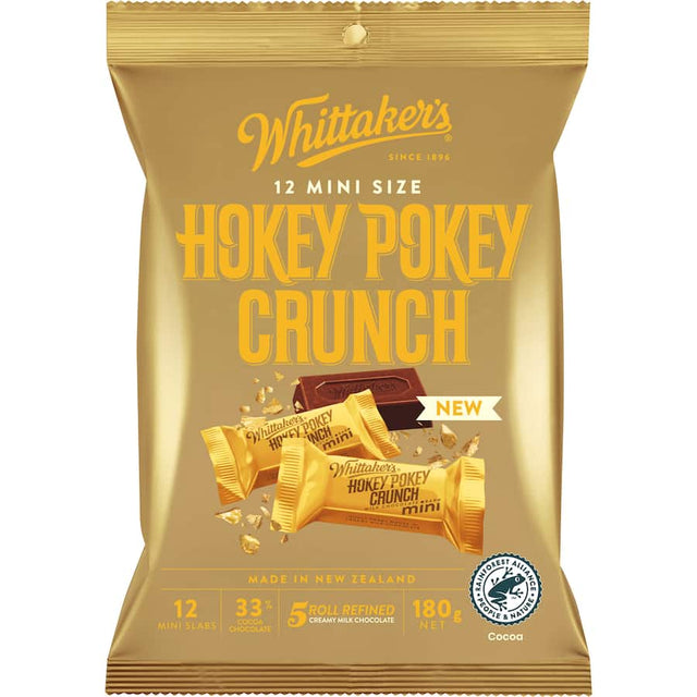 Whittaker's 180g Chocolate Sharepack with creamy milk chocolate and crunchy hokey pokey honeycomb pieces, ideal for sharing.