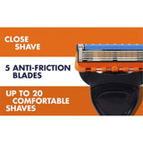 Gillette Fusion 5 Manual Razor Blades feature five antifriction blades for a smooth shave, precision trimmer, and great skin comfort.