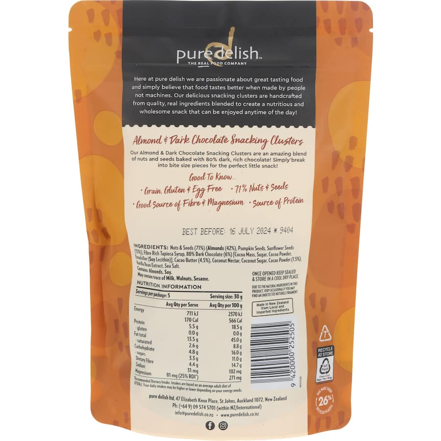 Pure Delish Snacking Clusters Almond &amp; Dark Chocolate