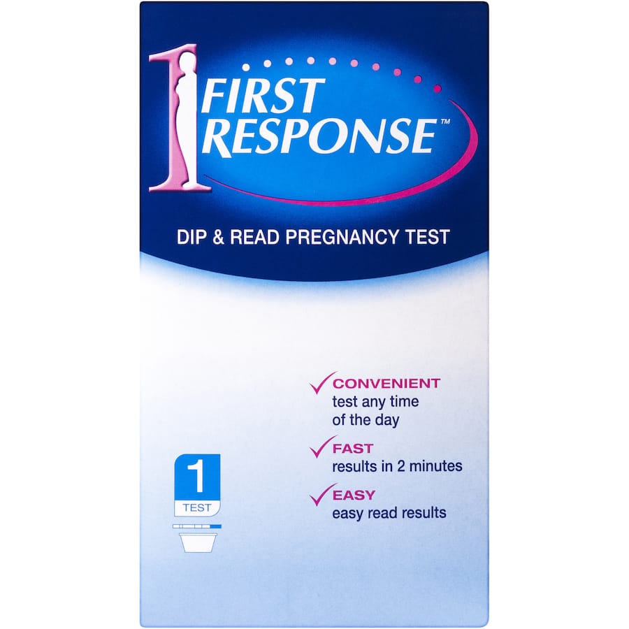 First Response Pregnancy Test Kit Dip And Read for easy, reliable testing with results in just 2 minutes.