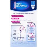 First Response Pregnancy Test Kit for easy, quick results in just 2 minutes; dip and read for reliable at-home testing.