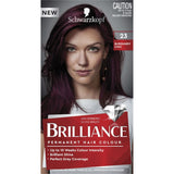 Schwarzkopf Brilliance Hair Colour 23 in Burgundy Chic, showcasing vibrant color, glossy shine, and nourishing ingredients for healthy hair.