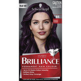 Vibrant violet hair color from Schwarzkopf Brilliance, offering long-lasting shine and perfect grey coverage.