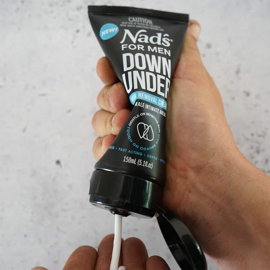 Nad's For Men Down Under Hair Removal Cream, designed for men, offers quick and painless hair removal for smooth skin.