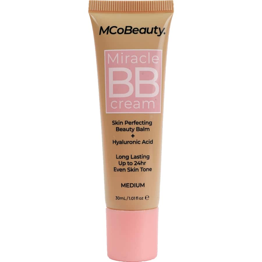 Lightweight Mcobeauty Miracle BB Cream in Medium offers hydration, coverage, and a radiant, natural finish for all skin types.