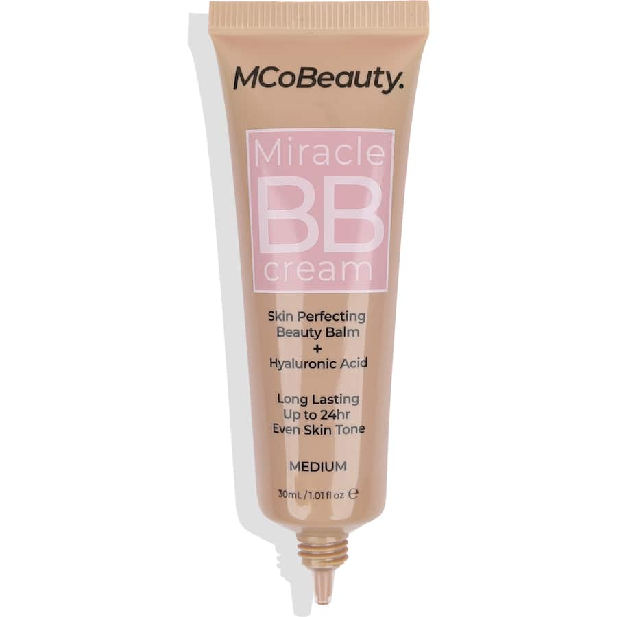 Lightweight Mcobeauty Miracle BB Cream in Medium provides hydration, blurs imperfections, and enhances natural beauty.