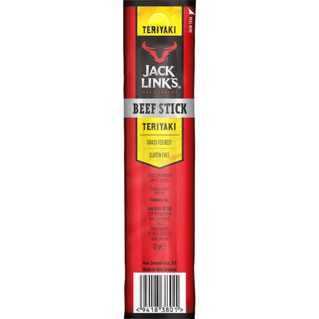 Jack Link's Beef Jerky Teriyaki Stick: a savory, portable protein snack made from 100% beef, perfect for outdoor adventures.