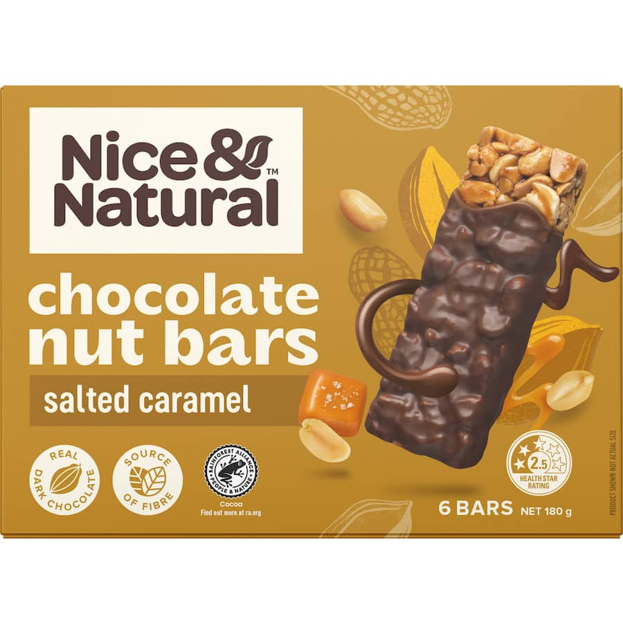 Chocolate Salted Caramel Nut Bar featuring rich dark chocolate and crunchy nuts, perfect for healthy on-the-go snacking.