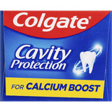 Colgate Cavity Protection Toothpaste value pack, vegan, sugar-free, gluten-free, with natural calcium for strong, healthy smiles.