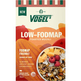 Vogels Muesli Low-fodmap features wholegrain oats, almonds, seeds, cranberries, packed with fiber and protein for a healthy breakfast.