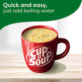 Creamy chicken and corn soup cup with croutons, made from sustainably grown corn, easy to prepare, and free from artificial additives.