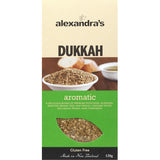 Aromatic Dukkah blend with pistachios, almonds, and spices for enhancing salads, meats, and vegetables.