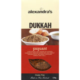 Aromatic dukkah blend with almonds, hazelnuts, sesame, and spices for enhancing flavor in dishes.