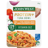 John West Protein+ Tuna in Roasted Tomato & Onion, high-protein meal choice for quick salads, sandwiches, and snacks.