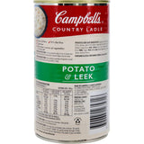 Hearty Campbell's Country Ladle Potato & Leek Soup, 97% fat-free with wholesome ingredients and 1.5 servings of vegetables.