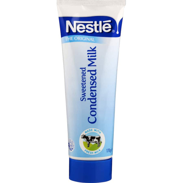 Creamy Nestle Sweetened Condensed Milk, perfect for baking and elevating desserts with its rich flavor and texture.