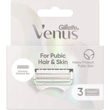 Gillette Venus Pubic Hair & Skin razor, featuring rounded blades for a smooth, comfortable shave in sensitive areas.