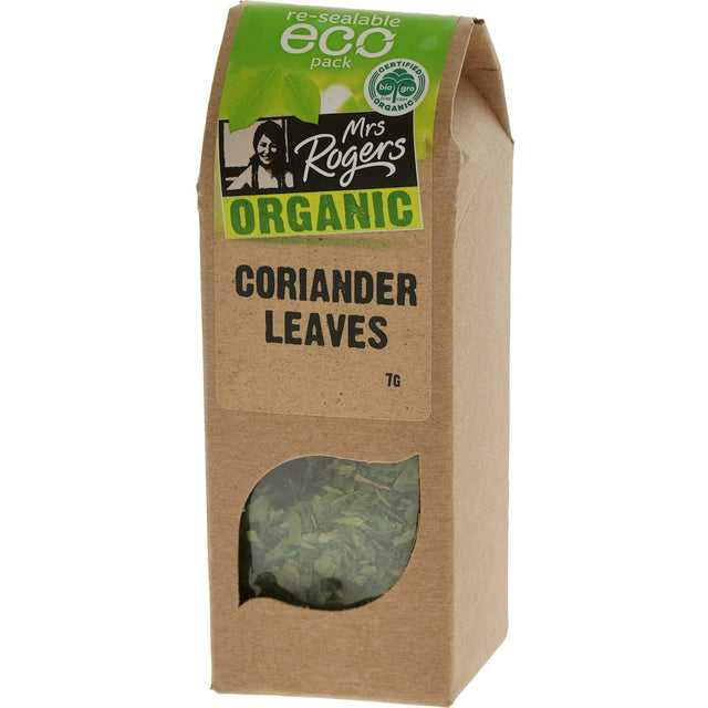 Mrs Rogers Eco Organic Coriander Leaves - premium quality, 100% organic, sustainably sourced for flavorful, eco-friendly cooking.