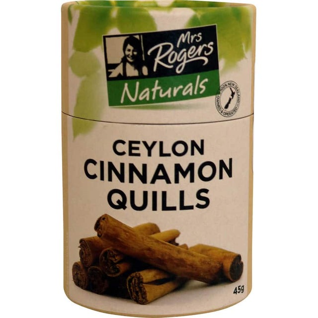 Mrs Rogers Ceylon Cinnamon Quills, premium quality aromatic spice, perfect for enhancing the flavor of gourmet dishes.