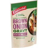 Continental Jug A Gravy Instant Gravy Mix - Brown Onion, perfect for quick, flavorful gravies with no added MSG, 98% fat-free.