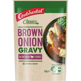 Continental Jug A Gravy Instant Gravy Mix in Brown Onion, ready in minutes, 98% fat-free, perfect for enhancing meals.