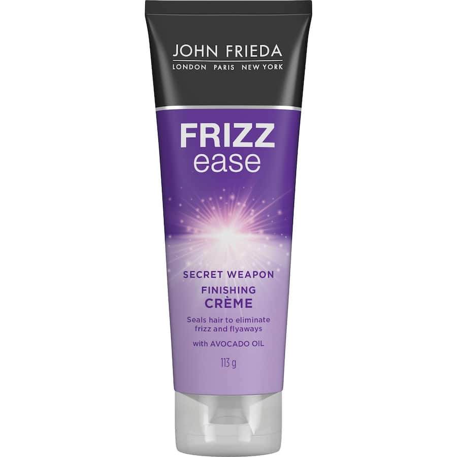 John Frieda Frizz Ease Hair Styling Cream, a versatile smoothing cream for taming frizz and enhancing shine in all hair types.