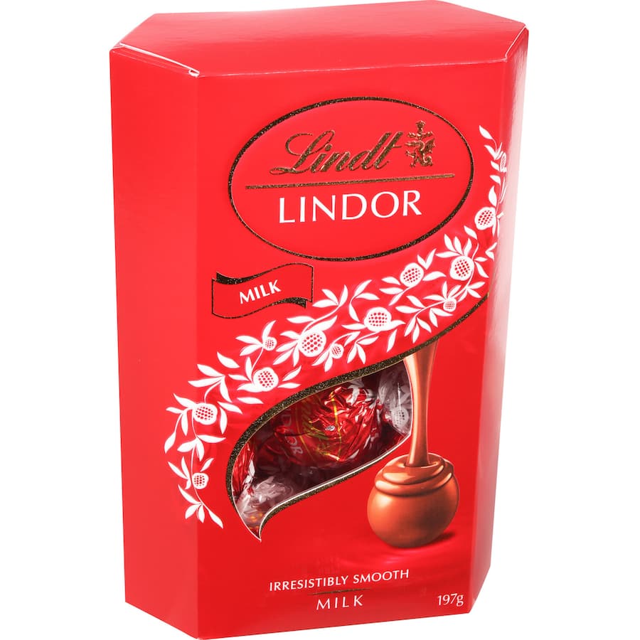 Lindt Lindor Milk Cornet: Luxurious chocolate truffles with creamy centers, perfect for gifting and sharing on special occasions.