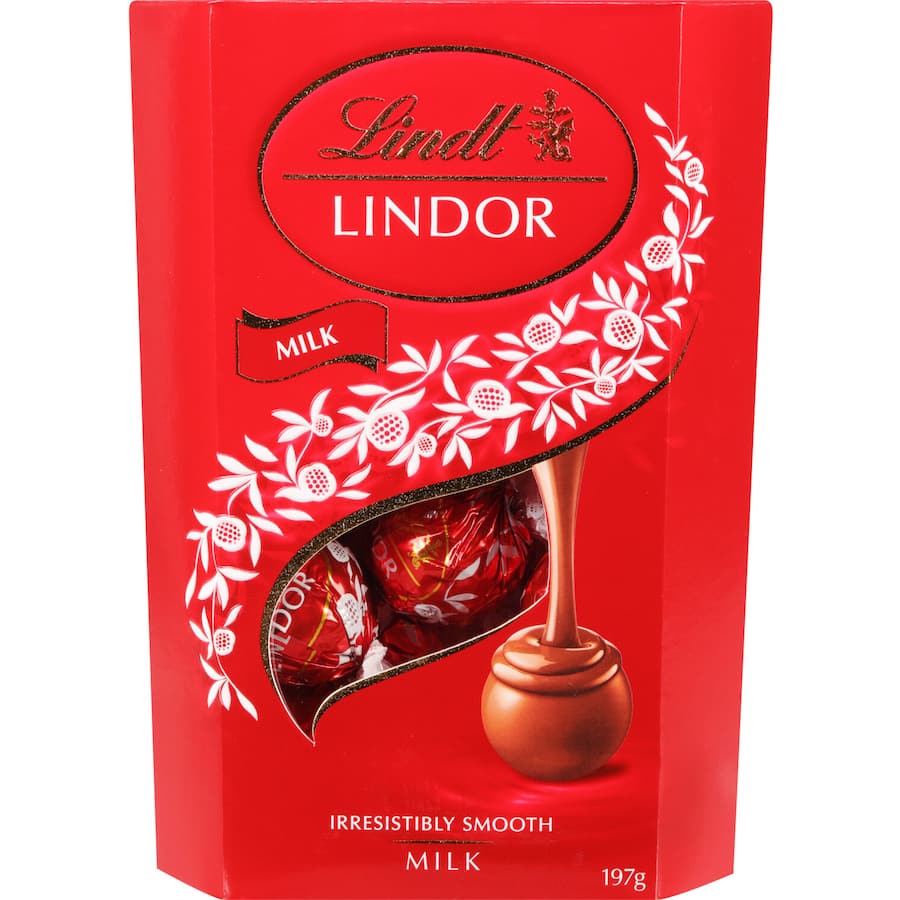 Luxurious Lindt Lindor Milk Chocolate Box with creamy truffles, ideal for gifting on special occasions.