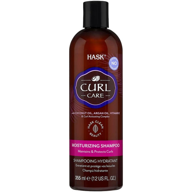 Nourishing sulfate-free shampoo with coconut and argan oil for soft, defined curls and reduced frizz.