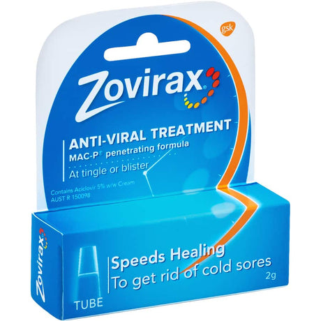 Zovirax Cold Sore Treatment Cream with aciclovir 5% offers rapid relief and speeds healing of cold sores effectively.