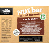 Tasti Nut Bar Salted Caramel features crunchy nuts and rich caramel for a nutritious, gluten-free snack.