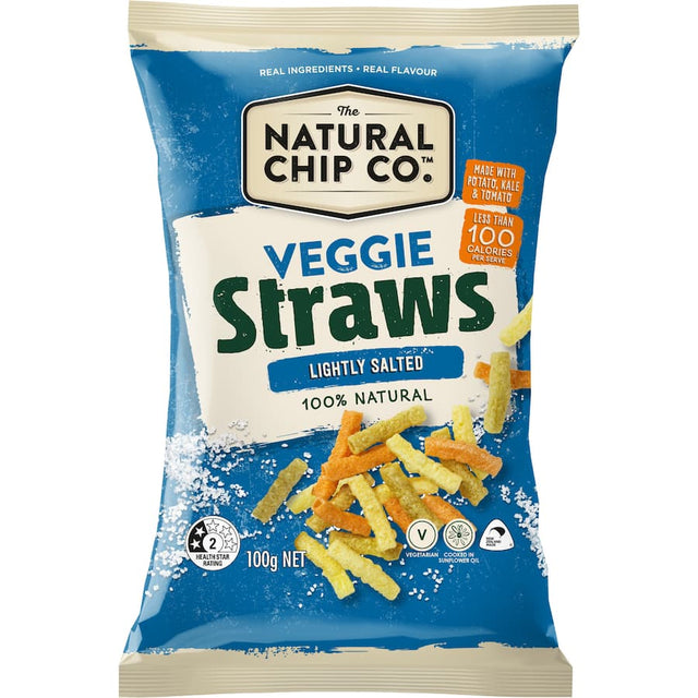 Lightly salted veggie straws made from real vegetables, offering a crunchy, guilt-free snack option for health-conscious eaters.