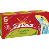 Sunbeam Fruit Snack Sultana & Apple 150g, a tasty mix of sun-dried sultanas and crisp apples, perfect for nutritious snacking.