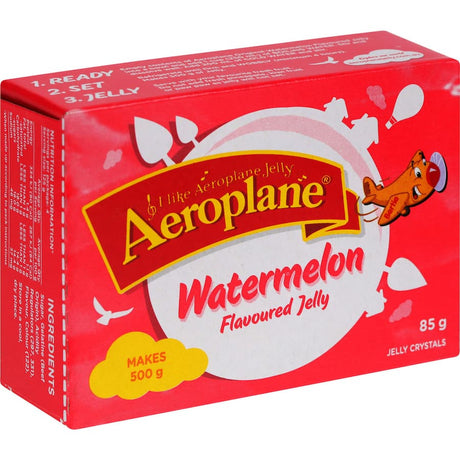 Aeroplane Jelly Original Watermelon, a vibrant, smooth dessert bursting with juicy watermelon flavor, ideal for warm gatherings.