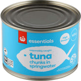 Canned Essentials Tuna Chunks in spring water, rich in omega-3s, dolphin-friendly, perfect for healthy meals.