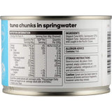 Essentials Tuna Chunks in Springwater: wild-caught, dolphin-friendly, omega-3 rich, perfect for salads and sandwiches.